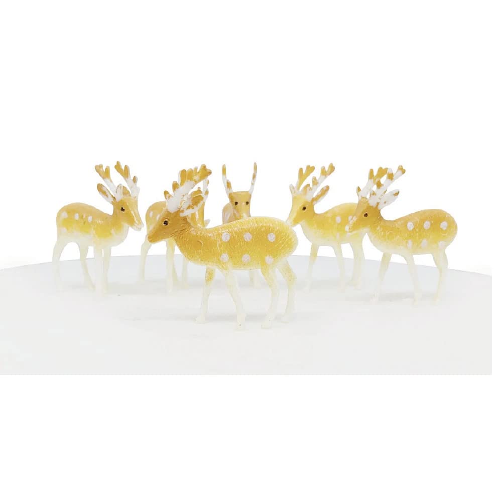 Anniversary House 72pcs Reindeer Plastic Cake Toppers Bulk Christmas Cake Decorations, Christmas Cake Toppers, Yule Log Decorations, Traditional Non-Edible Decorations, F011 UK
