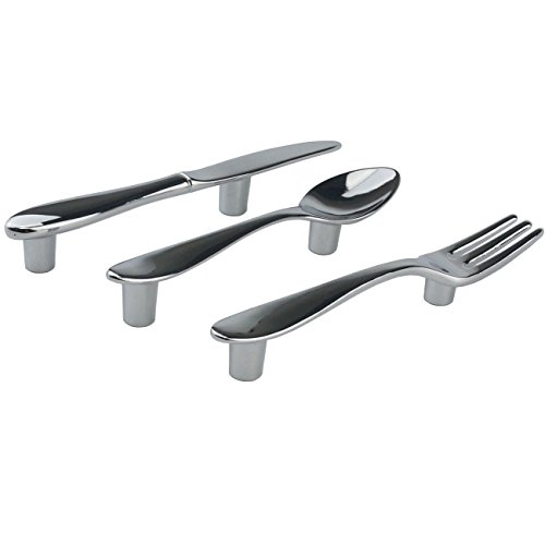 image for Ogrmar 6PCS Creative Knife Spoon Fork Kitchen Cabinet Closet Drawer Pu