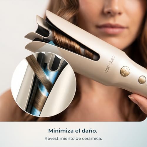 Rizador de Pelo Automático con Tecnología Plasma SurfCare Magic Waves Plasma. Barril de 32mm, Revestimiento de Cerámica, 160º-210ºC, Botón de Rotación, Función Memoria, Rápido Calentamiento