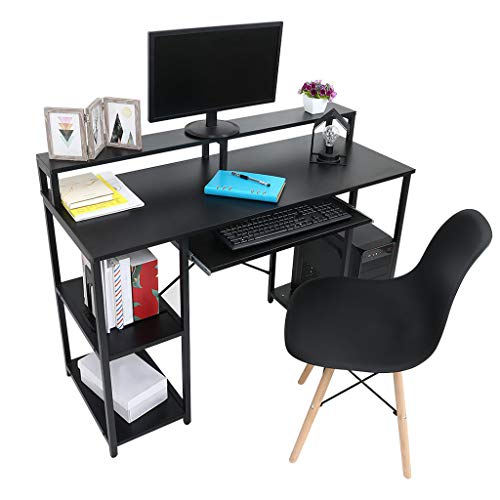 Computer Desk With Storage Shelves/Keyboard Tray/Monitor Stand Study