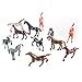 Fun Central AZ987, 12 Pcs, 2.5 Inches Assorted Vinyl Plastic Horse Toys, Horseland Horse Figures for Kids, Western Cowboy Horse Toys