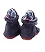 Zutano Baby Contrast Cozie Booties Navy & Periwinkle Stripe 18 Months