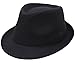 Simplicity Indiana Men's Adult Deluxe Structured Fedora Hat, Black