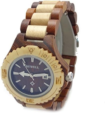 Handmade Lady Wooden Watch Made with Natural Sandalwood in Red &amp; Maple - HGW-064