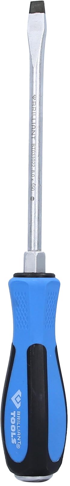 BRILLIANT TOOLS BT031022 Screwdriver Slotted with Impact Cap 8.0 x 150 mm [Powered by KS Tools] — image 1