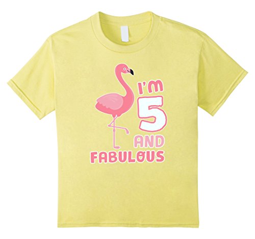 Kids Cute 5th Birthday Infant Girl Pink Flamingo 5 Year Tee Shirt