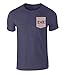 Fashion Greek Sigma Alpha Epsilon Americana Pocket T Shirt with Twill Letters Heather-Navy L