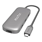 HooToo USB C Hub With Ethernet, HDMI, 100W Power Delivery, 3 USB ports USB C Network Adapter for MacBook Pro &amp; Type C Windows Laptops - Gray