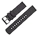 BARTON WATCH BANDS Quick Release Canvas Watch Band Straps, Smoke Grey, 18mm