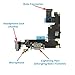 OmniRepairs-Charging Lightning USB Dock Port Flex Cable Replacement with Microphone, Headphone Audio Jack Assembly For iPhone 6 Plus 5.5'' A1522, A1524, A1593 with Premium Repair Toolkit (Gray)