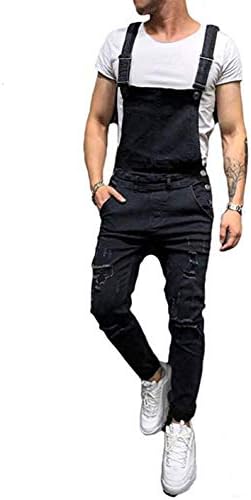 mens ripped denim overalls