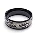 TEMEGO Jewelry Mens Stainless Steel Ring, Vintage Gothic Dragon Band,Black