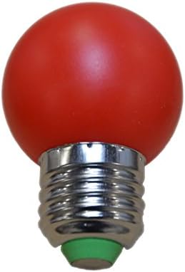 (Pack of 12) Aiboo 1w E27 Multi-color RGB Mini LED Light Bulbs for Home Christmas Party Event Celebration Decoration Lights (Red)