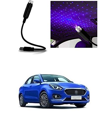 PRIKNIK Car USB Atmosphere Ambient Star Light car Interior Lights LED Decorative car roof Full Star Projection Laser car Interior Atmosphere Lights (Blue) Compatible with Maruti Suzuki Swift Dzire