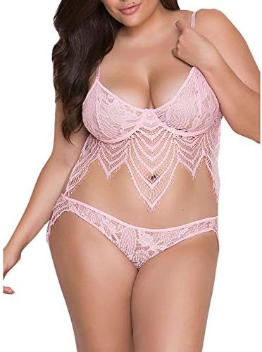 Tootu Women Plus Size XL-5XL Lingerie Corset Lace Underwear Tops+Briefs