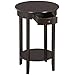 Yaheetech Round Sofa Side End Table with Drawer and Shelf Bedside Nightstand Living Room Tall Accent Tables End Table for Small Spaces Wooden (Espresso)