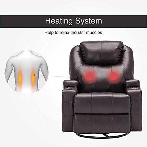 Mecor Massage Recliner Chair w//Adjustable Headrest Bonded Leather