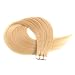 Tape in Hair Extensions Human Hair 20 inch 50g/pack 20pcs Seamless Skin Weft Remy Straight Hair (#613) Blonde