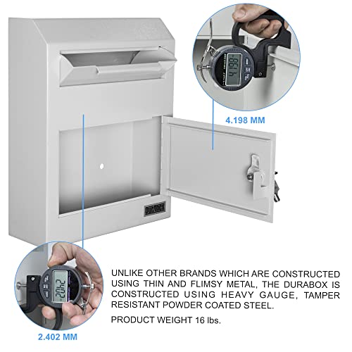 DuraBox Wall Mount Locking Drop Box, Heavy Duty Steel Mailbox for Rent