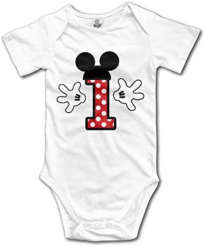 UKW Baby Boys First Anniversary - One Year Old Crew Neck Bodysuits White