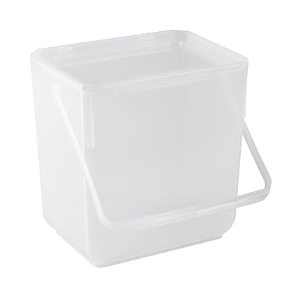 ok Waschmittelbox mit Henkel, 4,5 l, 19 x 14,5 x 20,5 cm, Natur-Transparent