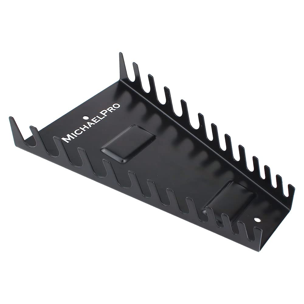 MichaelPro MP014031 12-Piece Magnetic Spanner Organiser, Spanner Holder, Spanner Rack, Magnetic Tool Holder, Tool Rack for Tool Drawer, Tool Storage, Tool Organiser Wall Mounted