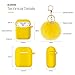for Airpods Case - BlUEWIND Drop Proof Air Pods Protective Pom Pom Keychain Case Cover Silicone Skin for Apple Airpods 2 & 1 Charging Case, Cute Fur Ball Airpods Keychain/Strap (Yellow)