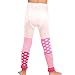 TeeHee Socks Little Girls Cute Comfy Thin Tights Footless 3 Pairs Stripe Polka Dot Ruffle Lacey Bottom Pink Heather Grey (6-8 Years)