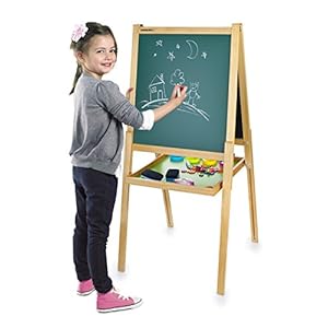 Leomark Deluxe Pizarra Infantil 2 En 1 Pizarra Para Pintar Pizarra Magnética De Madera Tablero De Dibujo Educación Junta Bandeja De Almacenamiento Accesorios