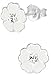 .925 Sterling Silver Hypoallergenic White Jeweled Flower Stud Earrings for Girls (Nickel Free)