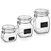 Bormioli Rocco Fido Chalkboard Label Jar, Set of 3, (17.5 oz,33.75 oz,50.75 oz.)