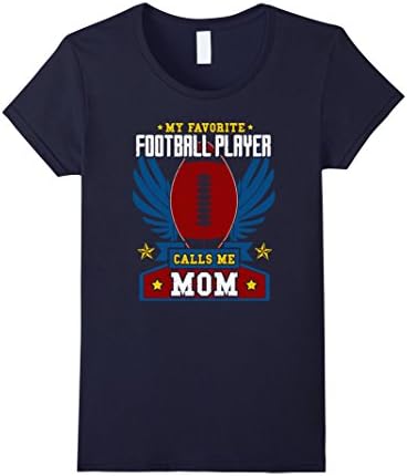 Womens My Favorite Football Player Calls Me Mom T-Shirt - Football XL Navy