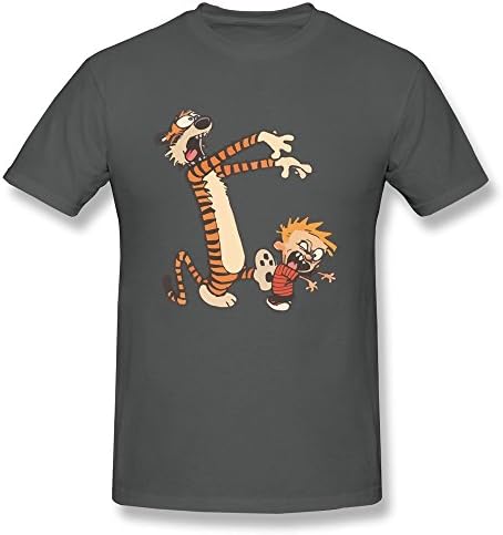 ZHONGZI RIDA Comic Strip Calvin and Hobbes Tiger T-Shirts for Men