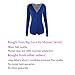 Moxeay V-Neck One Piece Bodysuit Long Sleeve Bodycon Rompers Overall (Small, Deep Blue)