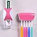 WAYCOM Dust-proof Toothpaste Dispenser Toothpaste Squeezer Kit (Pink)