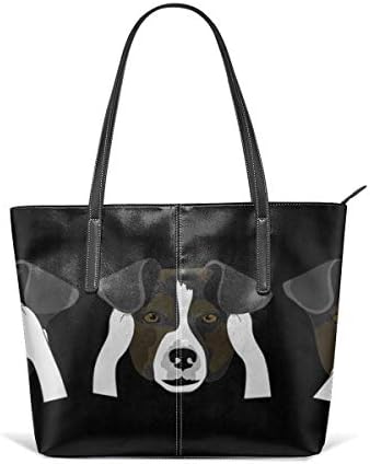 XGBags Custom Wise Dog Covers His Ears, His Eyes And His Mouth Leather Zipper Tote, Ladies Shoulder Bag, Shoulder Bag