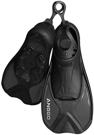 ANGGO Snorkel Fins, Short Diving Swim Fins/Swimming Flippers with Adjustable Strap for Snorkeling and Diving