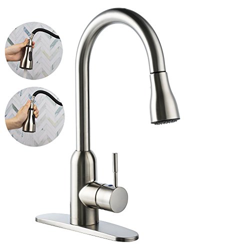 BOHARERS Kitchen Faucet with Spray/Stream Brushed Nickel Stainless