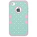 Majesticase® iPhone 4/4S Case - 3 Layers Diamante Bling Crystals Full Body Hybrid Armor Protection Cover + FREE Stylus in Green/Pink