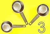 ALAZCO COFFEE MEASURING SCOOP 1/8 CUP Stainless Steel - Kitchen Baking Measure Spice Herbs Salt Sugar Flour Cocoa Protein Powder Keto Cream scoop (3pc Stainless Steel)