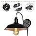 Stepeak Plug in Wall Sconces Lighting Set of Two, Gooseneck Wall Lamp, Industrial Black Light Fixture, Decor for Farmhouse Bar Bedroom Living Room Wall Lights Hallway, E26 Base (Exclude Bulb)