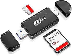 COCOCKA USB 3.0 SD Card Reader, USB C Flash Memory Card Reader, Camera SD Card Adapter Converter for SDXC SDHC SD MMC TF RS- MMC Micro SDCard and UHS-I Cards Windows Smartphone Computer Laptop
