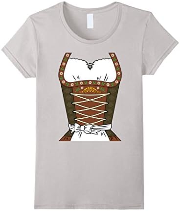 Women's Dirndl Dress Oktoberfest T-Shirt or Halloween Costume XL Silver