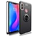 Strug for Xiaomi Redmi 6 Pro/Xiaomi Mi A2 Lite Case,[Tempered Glass Screen Protector] 360 Degree Rotating Kickstand Soft TPU Material Suitable for Automotive Magnet Brackets Protective case(Black)