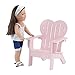 18 Inch Doll Furniture | Beautiful Pink Outdoor Adirondack Chair with Heart Shaped Back | Fits American Girl Dolls