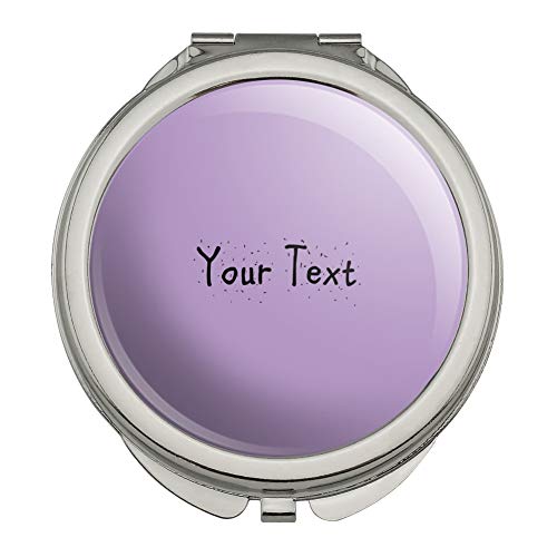 Personalized Custom Purple Lavender Background Any Occasion 1 Line Sprinkle Font Compact Travel Purse Handbag Makeup Mirror