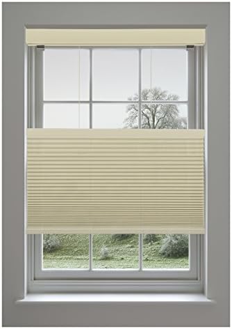 Linen Avenue Custom Cordless 51 1/2 W x 78 to 84 H Muslin Top Down Bottom Up (TDBU) Light FIltering Cellular Shade