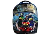 Lego Ninjago 16 3D Quilted Kids Children Toddler School Multipurpose Laptop Backpack Bag - Black/Blue