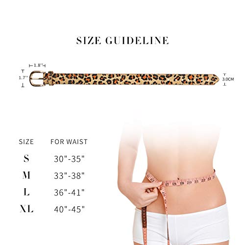 2019 Leopard Suede Women Dress Belts for Jeans 2.8mm Shiny Vintage Designer Casual Girl PU Leather Pants Waist Belts