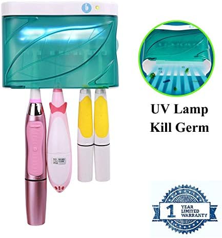 UV Toothbrush Sanitizer,Linsam Wall Mounted Sterilizer Cleaner Zero Germ Baterry-Operated Electric Toothbrush Holder for Family